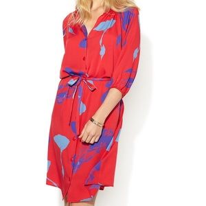Tucker Classic Smocked Neck Silk Dress