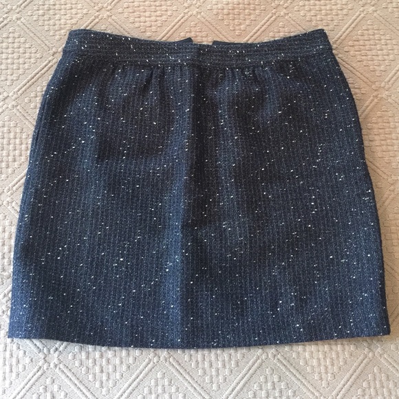 LOFT Black & Navy sparkle tweed mini skirt