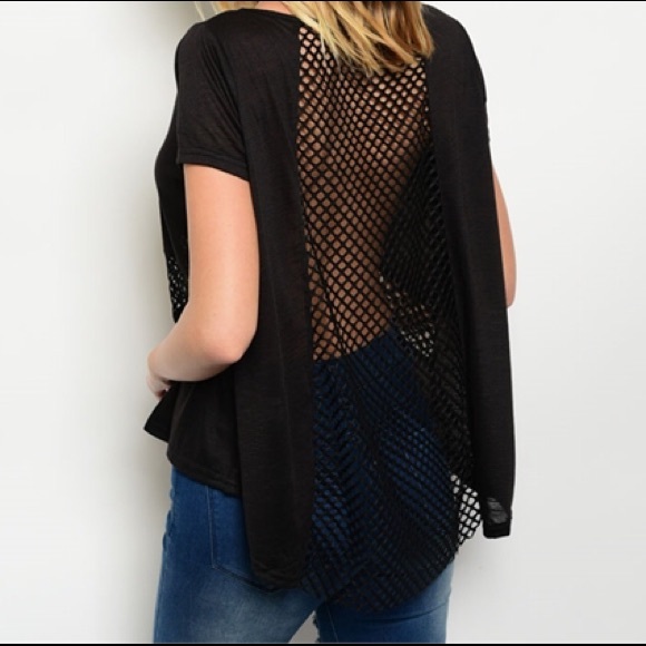 ✳️MOVING SALE✳️Back Mesh Black Top - Picture 2 of 3