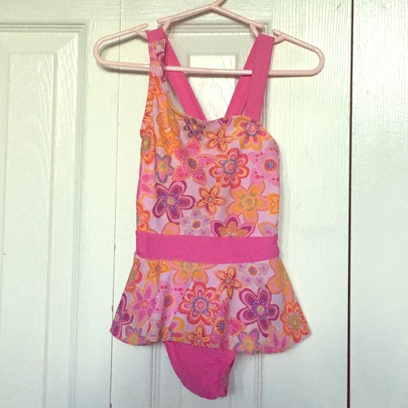 Pink flower swim suit
