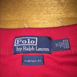 Red polo Ralph Lauren short sleeve collard shirt