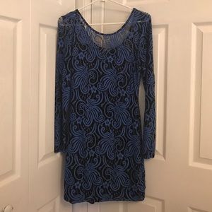 Blue and black dress
