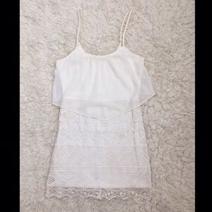 Cream lace mini dress