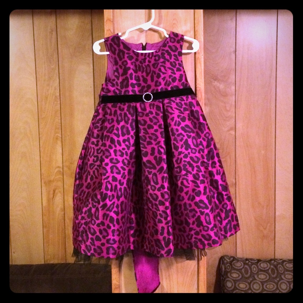 Girls Purple Leopard Dress
