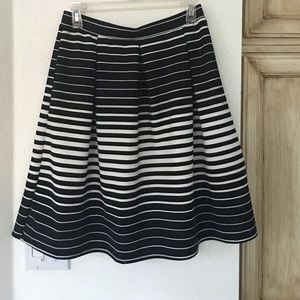 Black skirt with white stripes