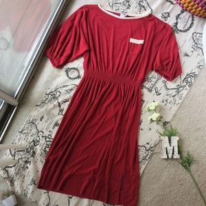 Cherry Red Vintage Terry Cloth Midi Dress Cherry Red Vintage Terry Cloth Midi Dress