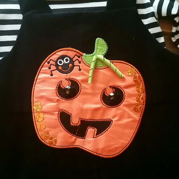 CLOSEOUTRare Editions Pumpkin overalls with top - Picture 2 of 3