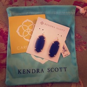 NEW! Kendra Scott Elle Earrings in Navy and Gold.