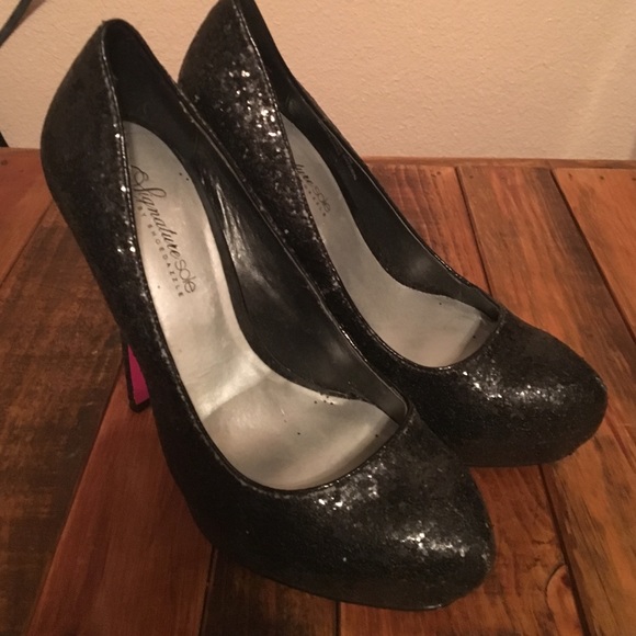 Black Sequined Stilettos