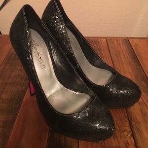 Black Sequined Stilettos