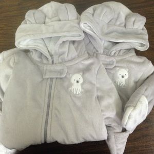 Just one you Carters two hooded bunting jumpsuit.