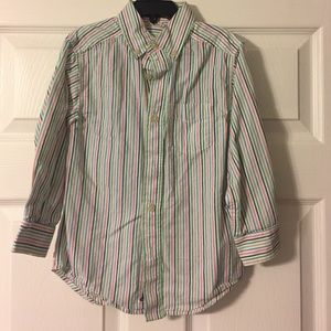 Boys multi colored button down collard shirt.