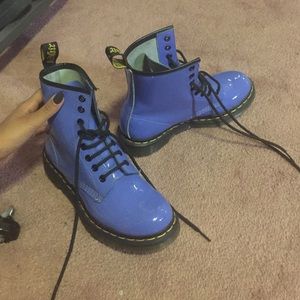 Blue misty doc martens