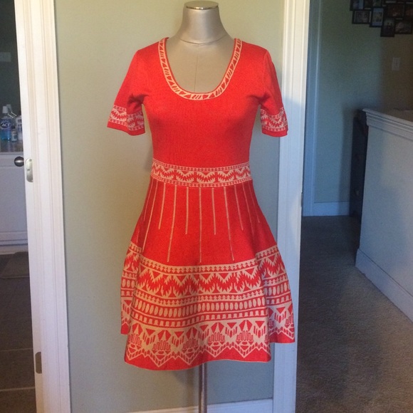 Jealous Tomato Dresses & Skirts - Jealous Tomato orange and tan Dress in medium New with Tags
