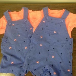 TWIN BOYS!! Two carters overalls. 6 month