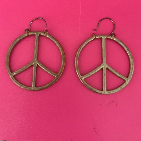Authentic Lucky brand peace sign earrings