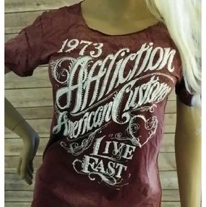 Affliction Women's Graphic Rhinestone Shirt