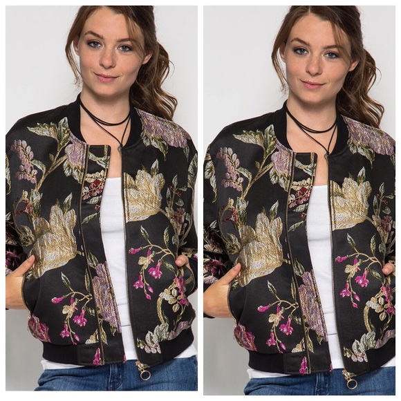 Embroidery bomber jacket - Picture 2 of 4