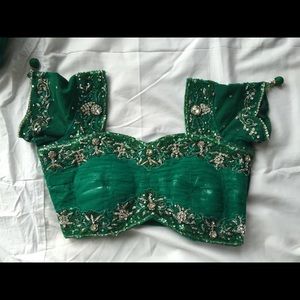 Green Pre-Pleated Sari