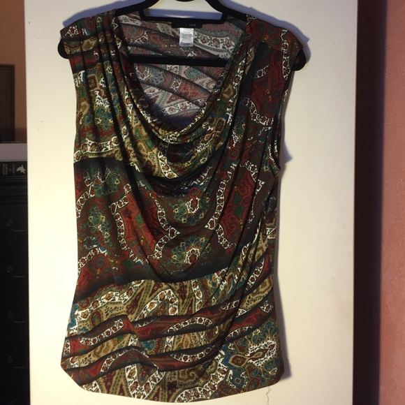 Jennie & Marlis draped neck sleeveless  top