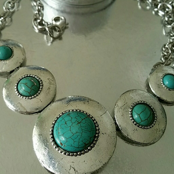 Turquoise statement necklace new southwest sold - Picture 2 of 2