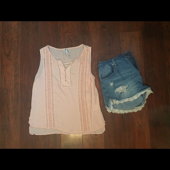 Peach Sleeveless Blouse