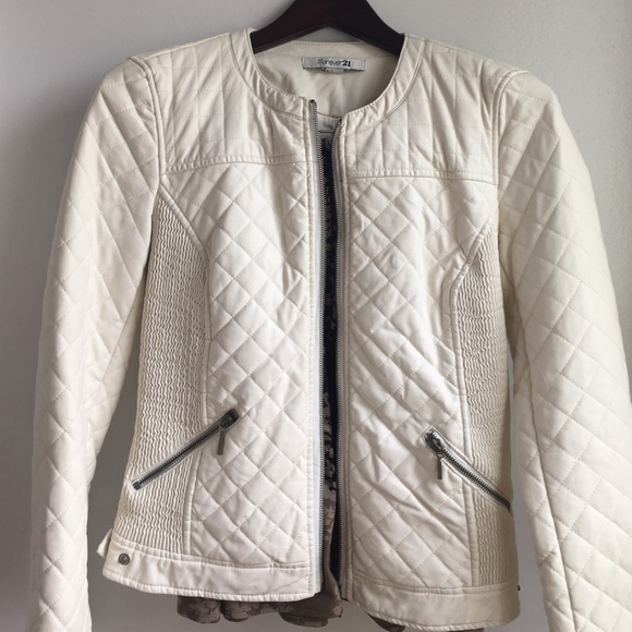 NWOT Cream Zip Jacket - Picture 1 of 4