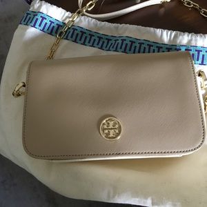 Tory Burch beige crossbody bag