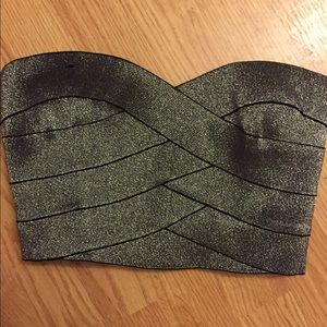 Bandage top.  Silver, great for a night out.