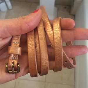 Ann Taylor LOFT rose gold metallic belt