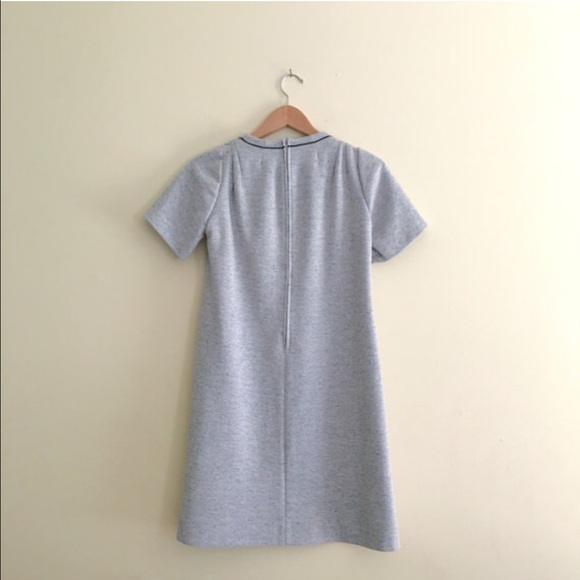 60s Vintage Heather Gray Mod Shift Dress - Picture 4 of 4