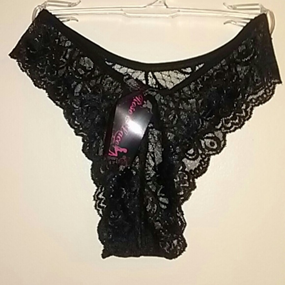 Black lace thongs New!! Sz L