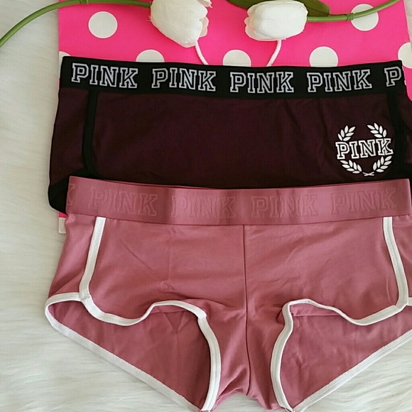 2 PINK VS LOGO BOYSHORT SIZE M NEW NEVER WORN. - Picture 3 of 4