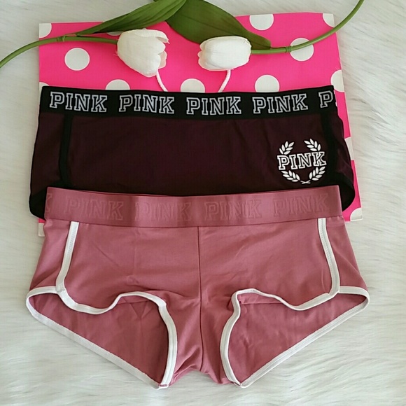2 PINK VS LOGO BOYSHORT SIZE M NEW NEVER WORN. - Picture 4 of 4
