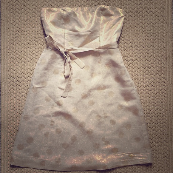 The Limited Gold medallion strapless dress