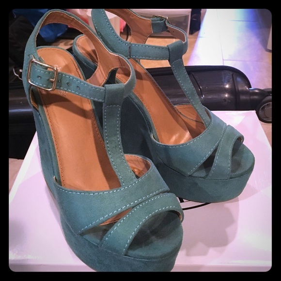 Turquoise Charlotte Russe platforms