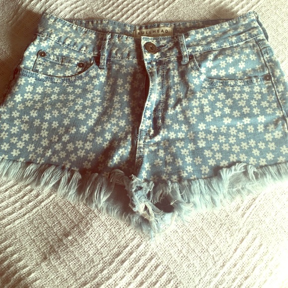 Flowered Jean shorts