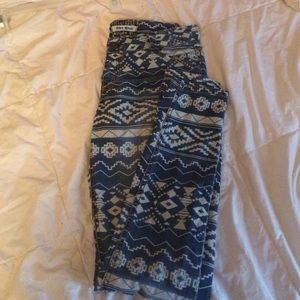 Aztec print skinny jeans