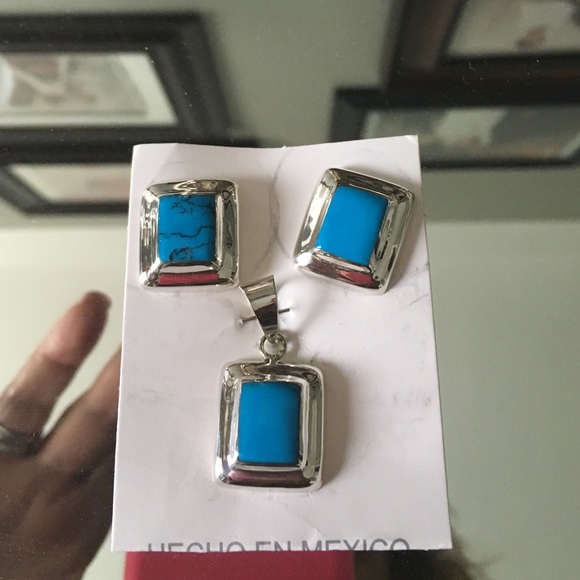 Turquoise silver set