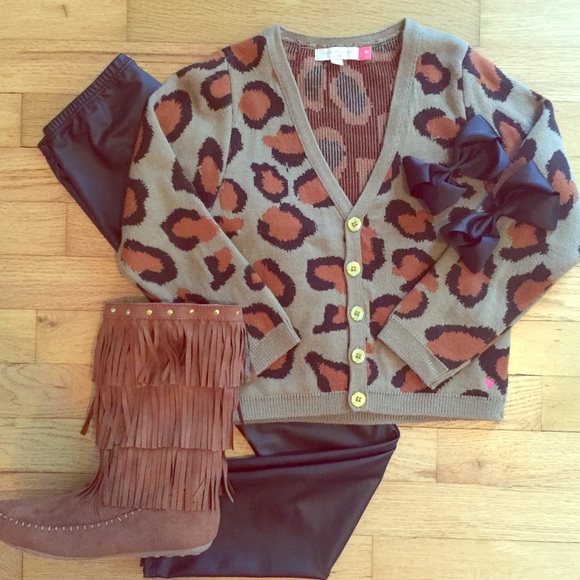 Pink Chicken Other - Pink Chicken Girls Leopard Cardigan