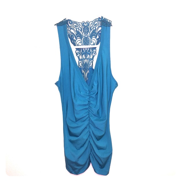 Frederick's of Hollywood ruched lace racerback top