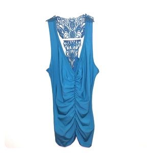 Frederick's of Hollywood ruched lace racerback top