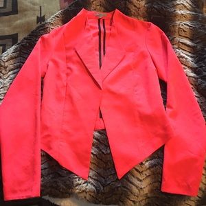 Neon pink Hi-Lo suit coat