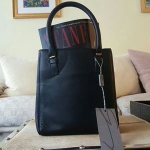 NWT Genny black leather mini tote
