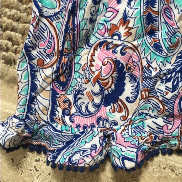 SOLD!! VS Long Sleeve Blue Paisley Tassel Romper - Picture 2 of 4