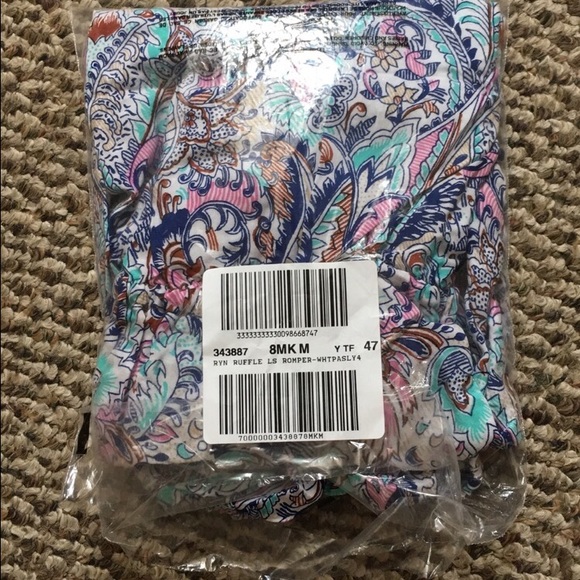 SOLD!! VS Long Sleeve Blue Paisley Tassel Romper - Picture 3 of 4