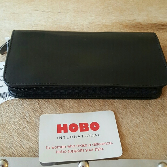 NWT black leather HOBO wallet
