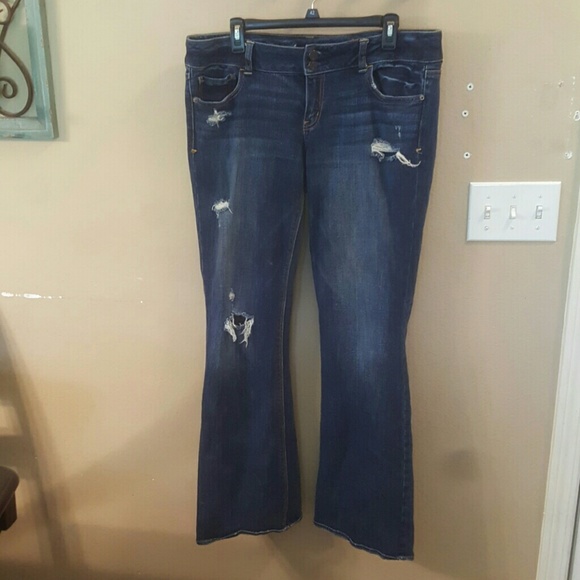 American Eagle, ripped, wide leg jeans