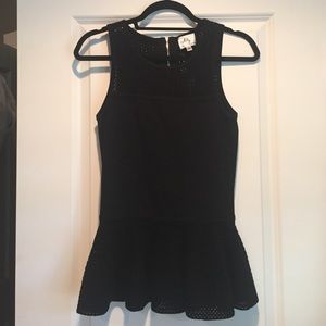 Black knit peplum Milly top