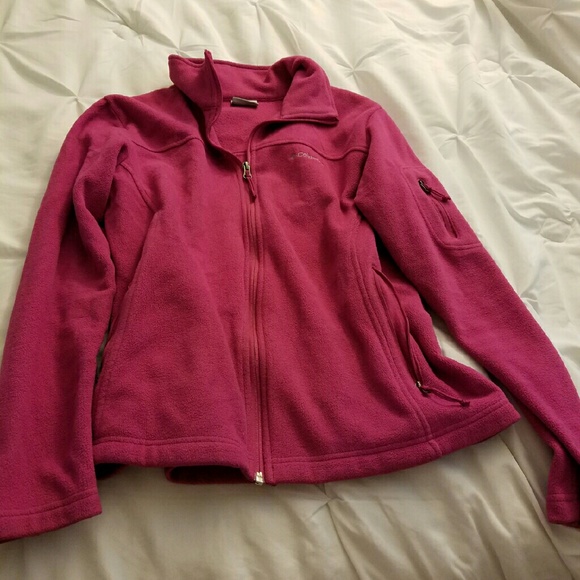 womens red columbia fleece jacket